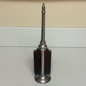 Vintage Silver and Red Perfume Bottle